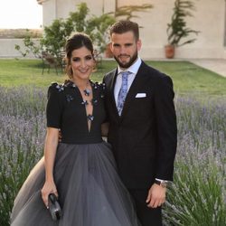 Nacho Fernández y María Cortes en la boda de Lucas Vázquez