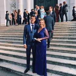Nuria Trens, la novia del portero del Real Madrid Rubén Yañez en la boda de Morata