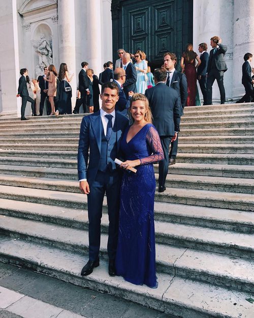 Nuria Trens, la novia del portero del Real Madrid Rubén Yañez en la boda de Morata