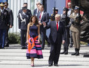 Melania Trump con un diseño Delpozo en Polonia