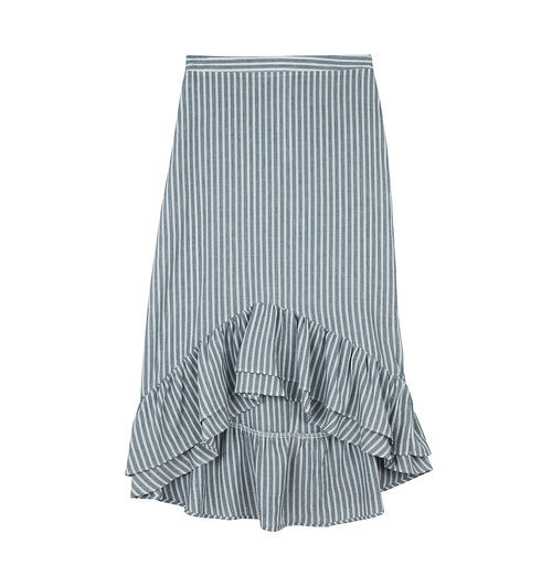 Falda a rayas con volantes de Bershka de la colección de verano 2017