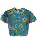 Top verde con estampado floral de Bershka de la colección de verano 2017