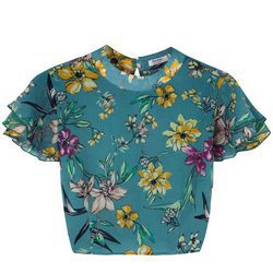 Top verde con estampado floral de Bershka de la colección de verano 2017