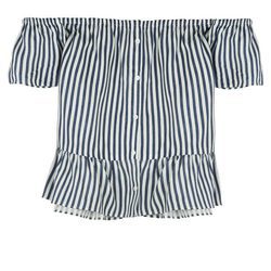 Top de rayas sin hombros de Bershka de la colección de verano 2017