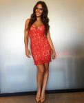 Cristina Pedroche con un vestido de encaje rojo