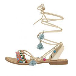 Sandalias boho con tiras beige de la colección 'Bali' de Gioseppo