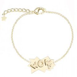 Pulsera con diseño 'Wow' en oro de la colección ' The Powerpuff Girls x Apodemia'