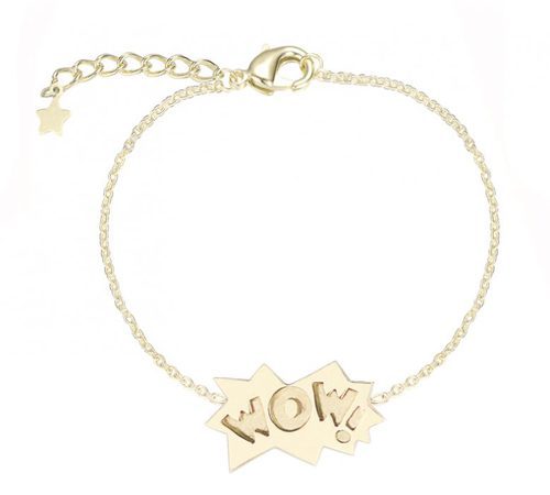 Pulsera con diseño 'Wow' en oro de la colección ' The Powerpuff Girls x Apodemia'