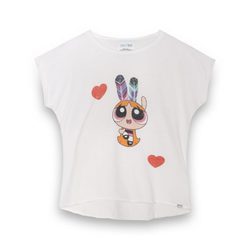 Camiseta blanca de Pétalo de la colección 'Supernenas by Dear Tee'