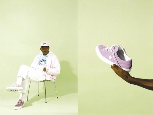 Modelo lila de la nueva colección 'The One Star x Golf le Fleur' de Converse