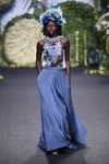 Falda azul larga en el desfile de Francis Montesinos en Madrid Fashion Week primavera/verano 2018