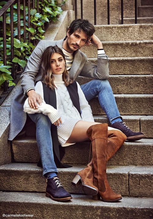 Andrés Velencoso y Dulceida posan con botas y botines en la nueva campaña de Carmela otoño/invierno 2017/2018