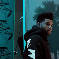 Sudadera negra con letras blancas de la colección de H&M con The Weeknd otoño/invierno 2017/2018