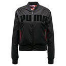 Chaqueta negra con rayas rojas en los bolsillos de la nueva colección de PUMA con Sophia Webster de otoño/invierno 2017/2018