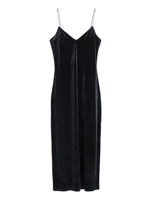 Vestido negro terciopelo con tirantes de cadenas de la nueva colección & Other Stories otoño/invierno 2017/2018