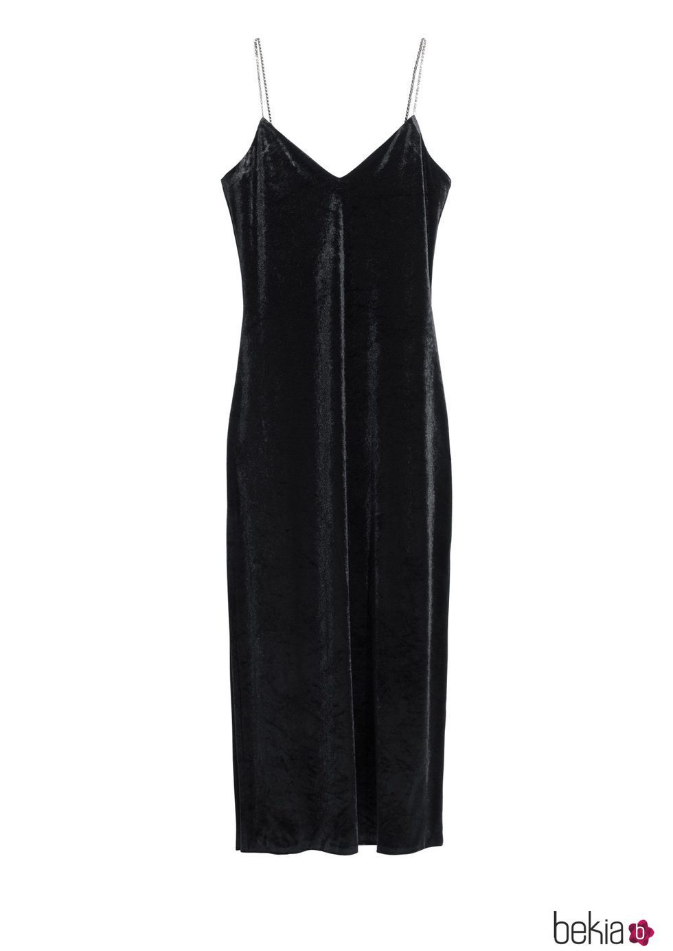 Vestido negro terciopelo con tirantes de cadenas de la nueva colección & Other Stories otoño/invierno 2017/2018