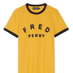 Camiseta amarilla estampada de Fred Perry otoño/invierno 2017/2018