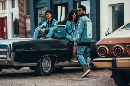 Conjunto denim del segundo lanzamiento de 'Puma x Xo' de The Weeknd