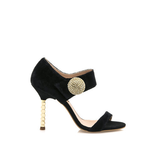 Sandalia de terciopelo negro de la colección cápsula especial noche de HANNIBAL LAGUNA SHOES