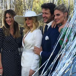 Manuela Velasco con un vestido de lunares en la boda de Miriam Giovanelli y Xabi Ortega