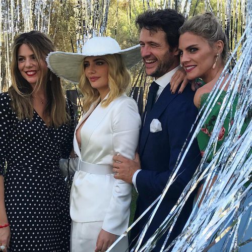 Manuela Velasco con un vestido de lunares en la boda de Miriam Giovanelli y Xabi Ortega