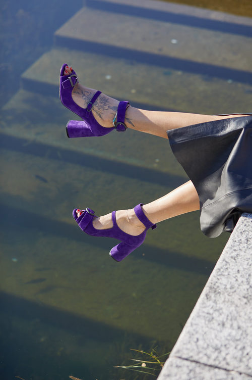 Sandalias de tacón de la colección de Uterqüe con Gilda Ambrosio
