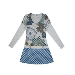 Mini vestido gris con estampados florales de la colección otoño/invierno 2011/2012 de Guitare