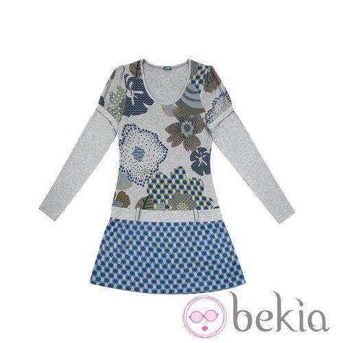 Mini vestido gris con estampados florales de la colección otoño/invierno 2011/2012 de Guitare