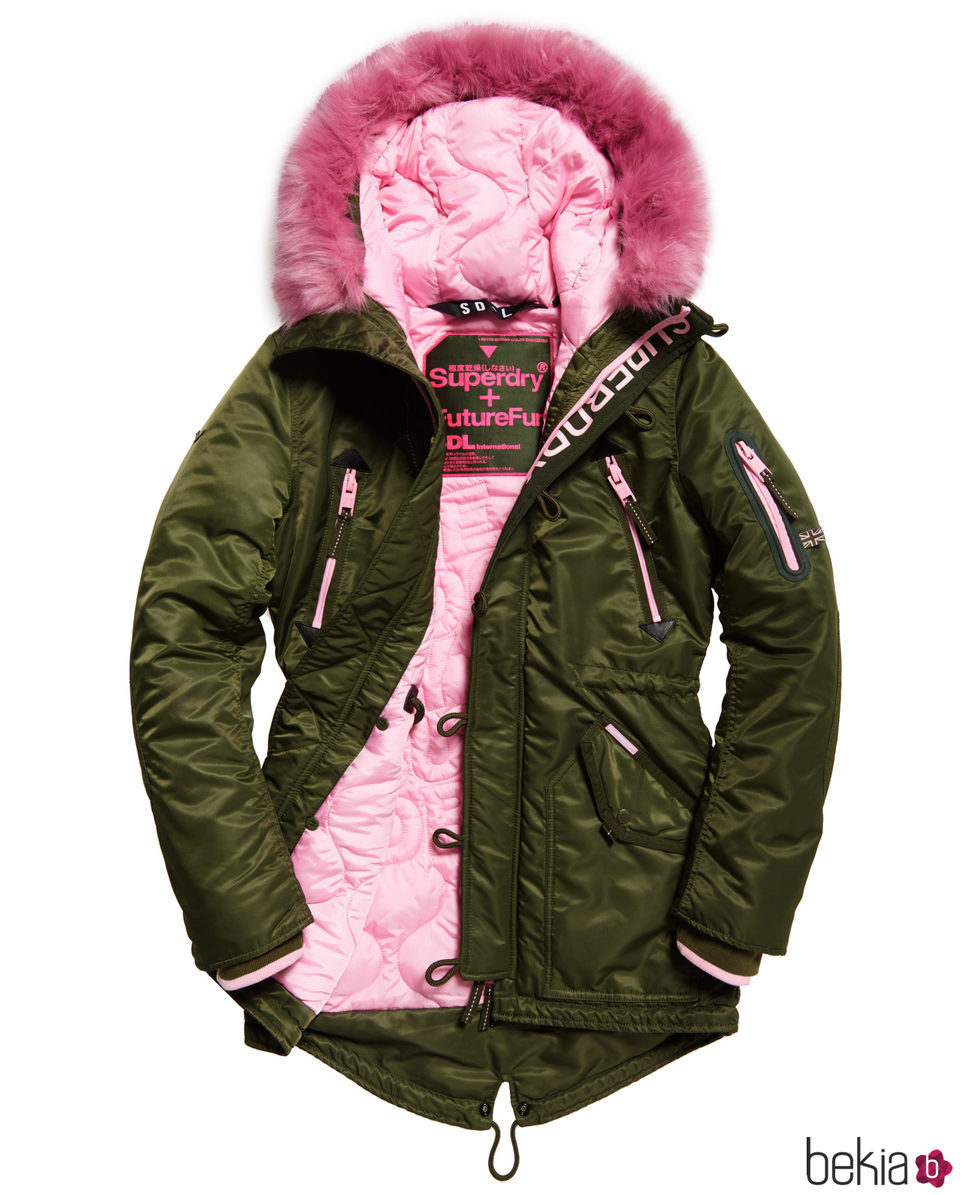 Parka verde femenina de Superdry de la colección otoño/invierno 2017