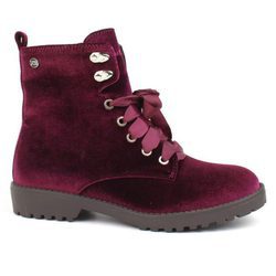 Botas de terciopelo burdeos de la colección Xti Army