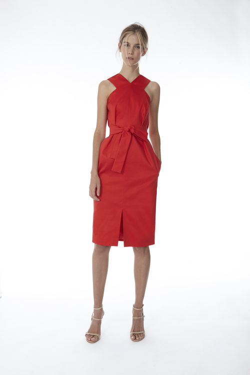 Vestido midi color rojo de la colección 'Resort 18' de '2ND LAB by The 2nd Skin Co'