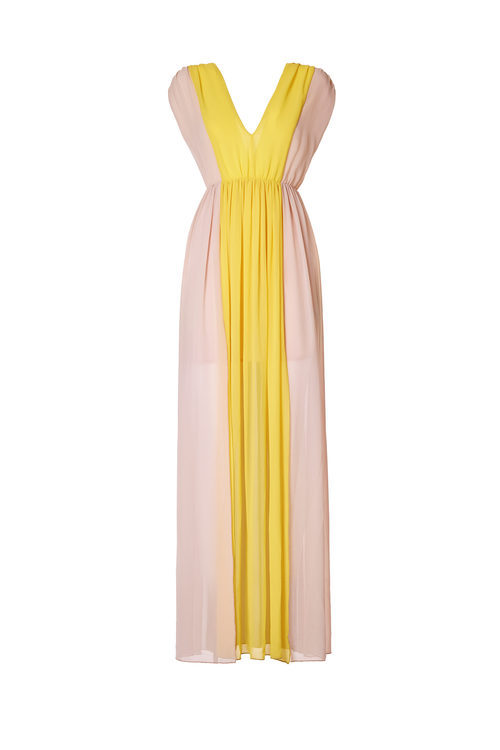 Vestido largo bicolor de la colección Liu Jo para primavera/verano 2018
