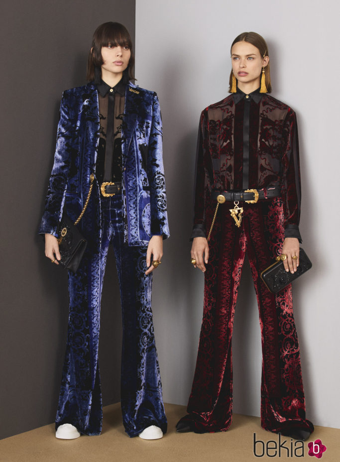 Trajes de terciopelo de la colección Pre-Fall 2018 de Versace