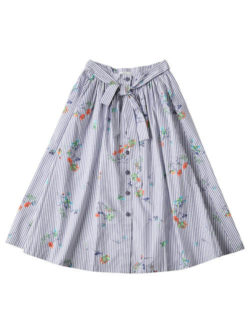Falda acampanada a rayas para mujer de la colección de Primavera-Verano 2018 de Esprit