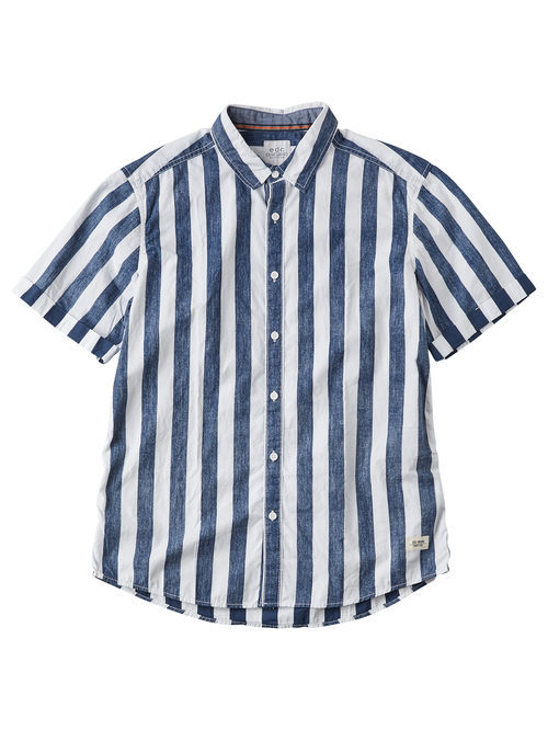 Camisa de manga corta a rayas para hombre de la colección de Primavera-Verano 2018 de Esprit