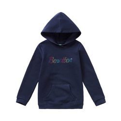 Sudadera azul marino con logo Benetton para niña de la colección de Primavera 2018 de Benetton