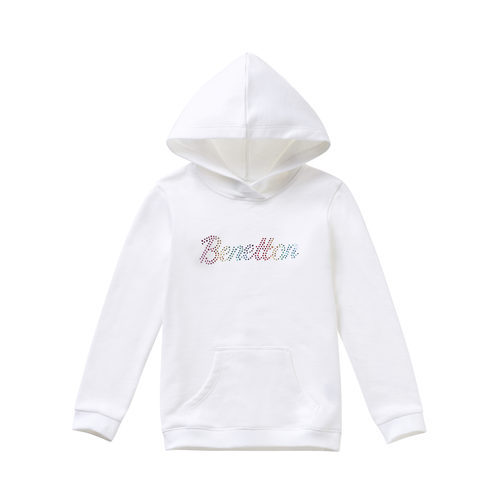 Sudadera blanca con logo Benetton para niña de la colección de Primavera 2018 de Benetton