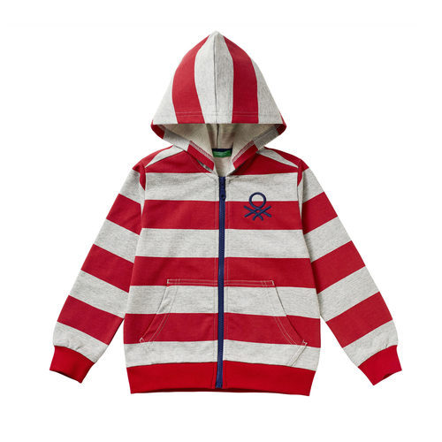 Sudadera a rayas con capucha para niño de la colección de Primavera 2018 de Benetton