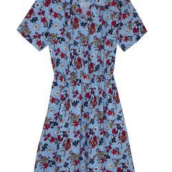 Vestido azul con estampado de flores de Calvin Klein de la colección primavera jeans 208