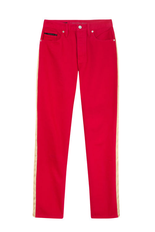 Pantalón rojo femenino de Calvin Klein de la colección primavera jeans 2018