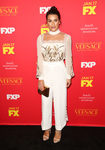 Lea Michele con un mono de Elisabetta Franch en el estreno de la nueva temporada de 'American Crime Story'