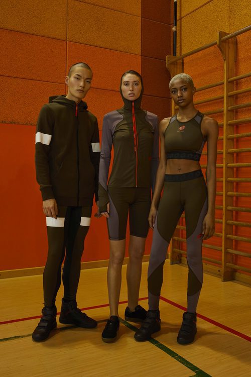 Tres modelos con ropa deportiva de la colección de Damir Doma/Lotto otoño/invierno 2018
