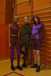 Modelos con ropa deportiva verde y morada Damir Doma/Lotto otoño/invierno 2018