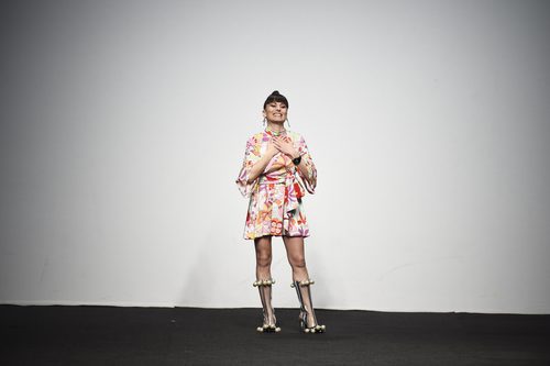María Escote presentando la campaña otoño/invierno 2018/2019 en la Madrid Fashion Week