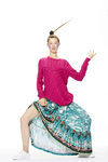 Jersey rosa y falda estampada de la línea Color Block de la colección 'Unexpected' de Desigual temporada primavera/verano 2018