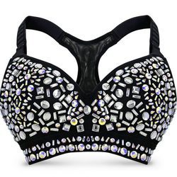 Top deportivo negro con piedras incrustadas de la colección Athleisure primavera/verano 2018 de Swarovski