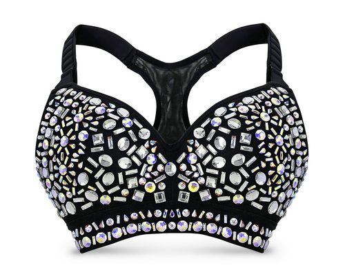 Top deportivo negro con piedras incrustadas de la colección Athleisure primavera/verano 2018 de Swarovski