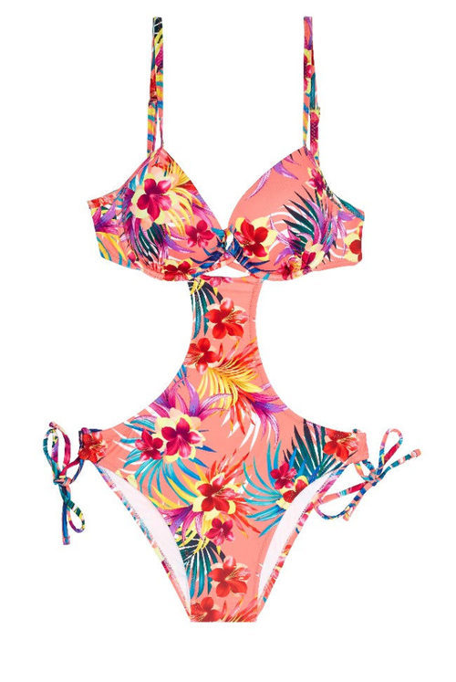Trikini rosado con estampados coloridos de la colección Promise SS18