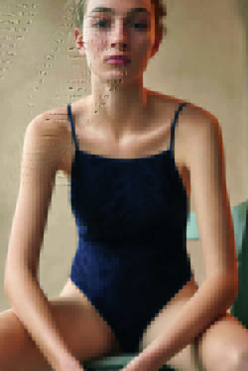 Body de tirantes con estampados azul marino de la colección de Oysho primavera/verano 2018