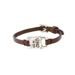 Pulsera de plata y cuero marrón de la colección UNOde50 para San Valentín Genderless